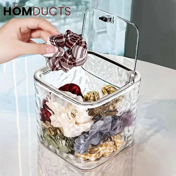 Multi-Purpose Clear Acrylic Storage Box with Lid – Stylish Organizer Jar