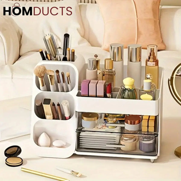 Luxury Cosmetic Box With Makeup Brush Organiser