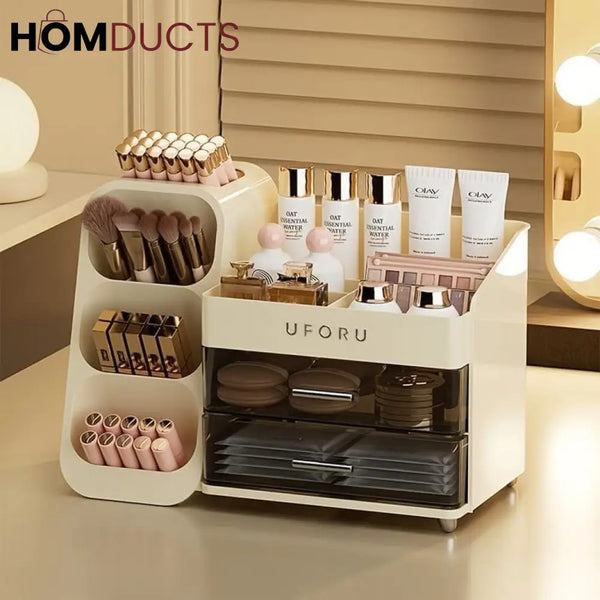 Luxury Cosmetic Box With Makeup Brush Organiser