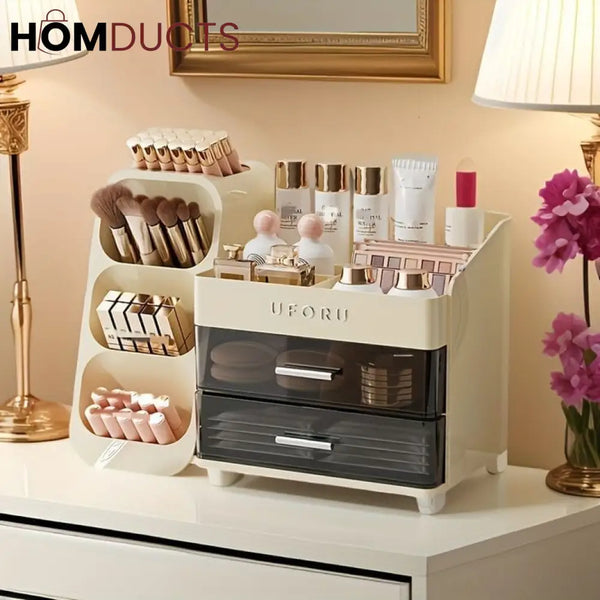 Luxury Cosmetic Box With Makeup Brush Organiser