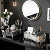 Luxury Crystal Clear Makeup Organizer with Compartments for Brushes Perfume and Skincare Products