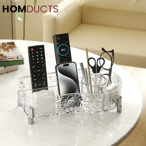 Luxury Crystal Clear Makeup Organizer with Compartments for Brushes Perfume and Skincare Products