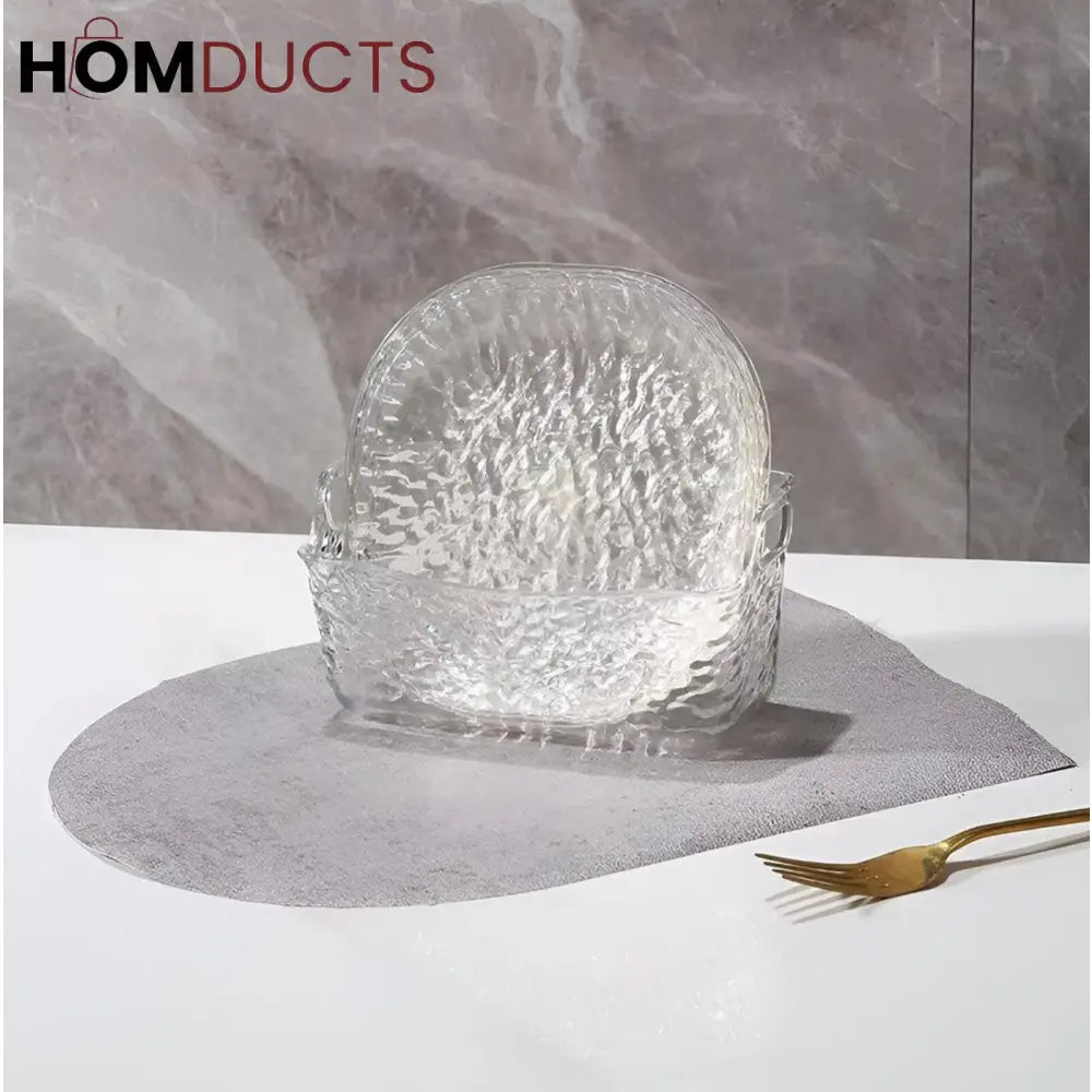 Luxury Crystal Glass Plate Set with Storage Box – 8 Pcs