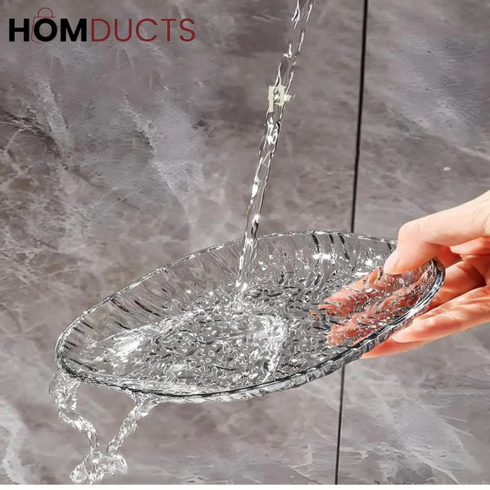 Luxury Crystal Glass Plate Set with Storage Box – 8 Pcs