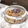 Luxury Crystal Snack Serving Bowl with Lid – 6-Compartment Dry Fruit & Nut Storage Organizer Tray