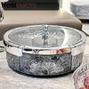 Luxury Crystal Snack Serving Bowl with Lid – 6-Compartment Dry Fruit & Nut Storage Organizer Tray