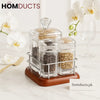 Luxury Crystal Spice Jar Set with Rack – Elegant Containers for Kitchen Storage