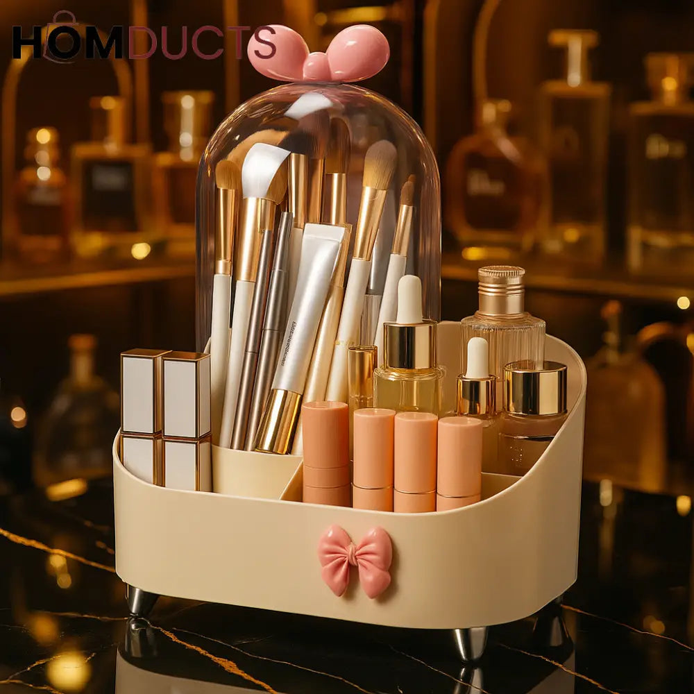 Luxury Dome Makeup Organizer with Brush & Skincare Storage