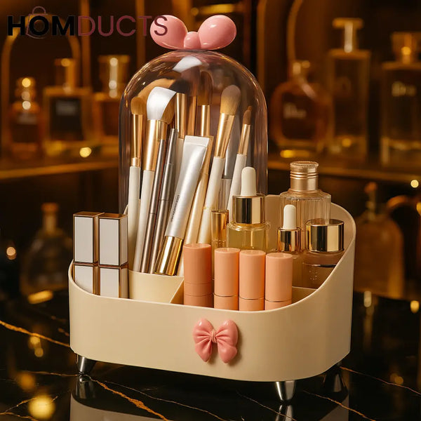 Luxury Dome Makeup Organizer with Brush & Skincare Storage