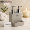 Luxury Dual Liquid Soap & Shampoo Dispenser with Tray – Premium Bathroom Organizer