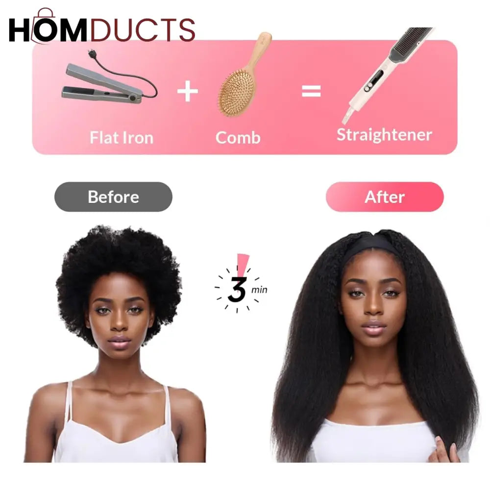 Luxury Electric Hair Straightening Brush – 4 in 1 Professional Styling Comb