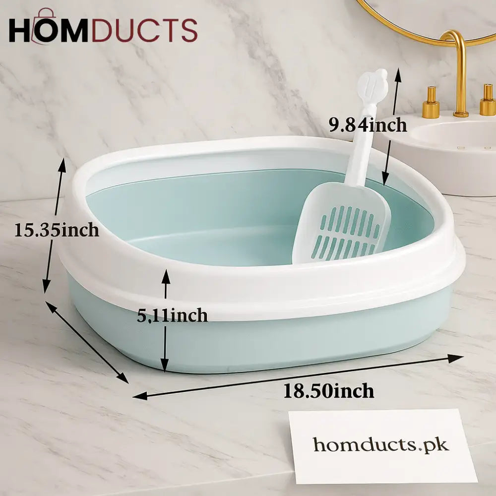 Luxury Foldable Cat Litter Box with Scoop – Easy Clean Space Saving Design