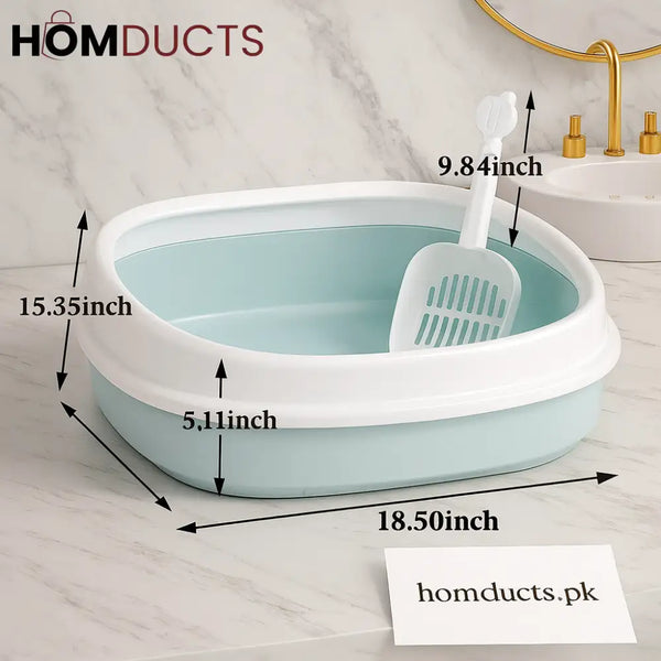 Luxury Foldable Cat Litter Box with Scoop – Easy Clean Space Saving Design