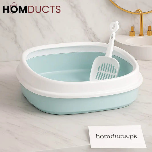 Luxury Foldable Cat Litter Box with Scoop – Easy Clean Space Saving Design