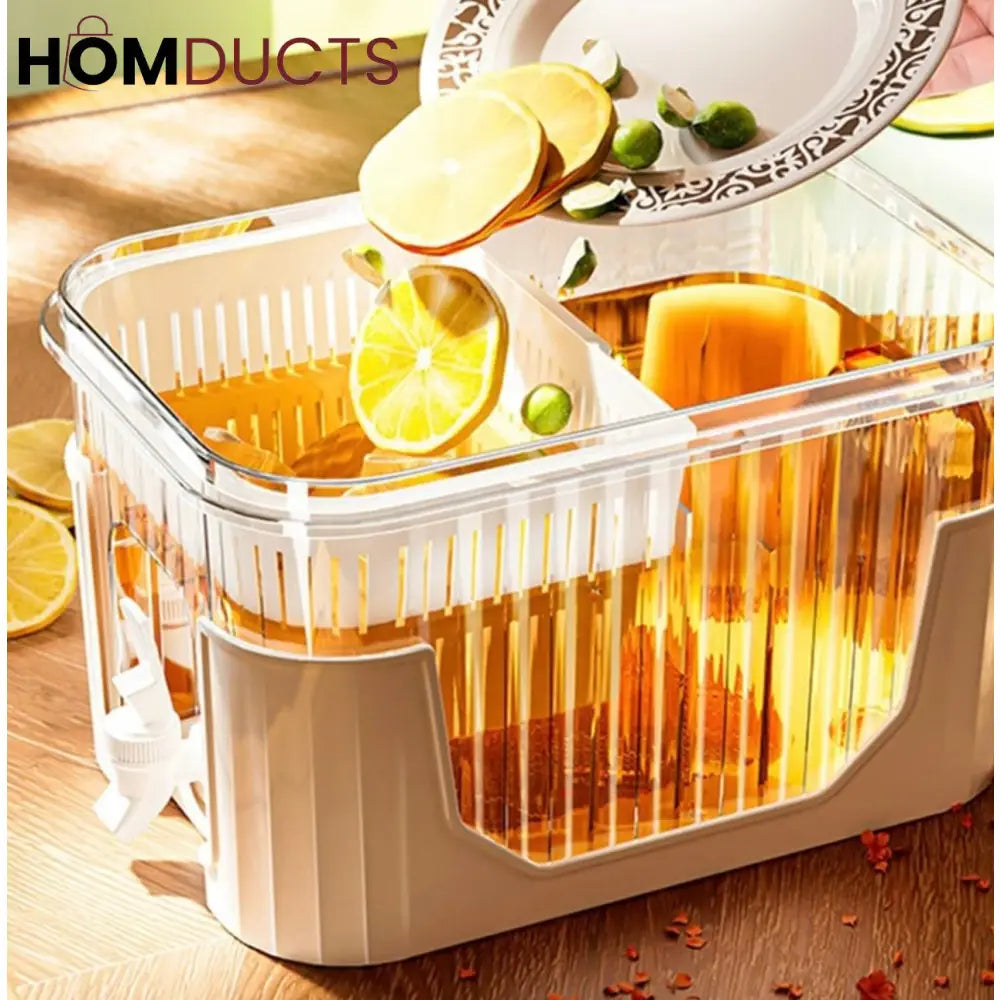 Luxury Fridge-Friendly Beverage Dispenser Set – Dual Juice Containers with Tap & Lid