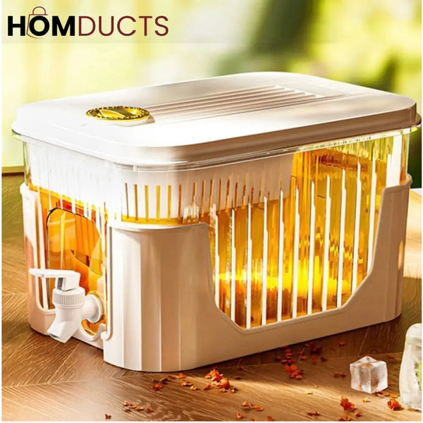 Luxury Fridge-Friendly Beverage Dispenser Set – Dual Juice Containers with Tap & Lid