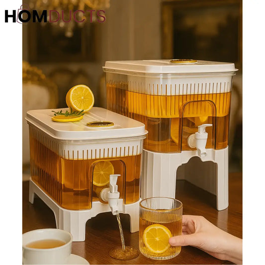 Luxury Fridge-Friendly Beverage Dispenser Set – Dual Juice Containers with Tap & Lid
