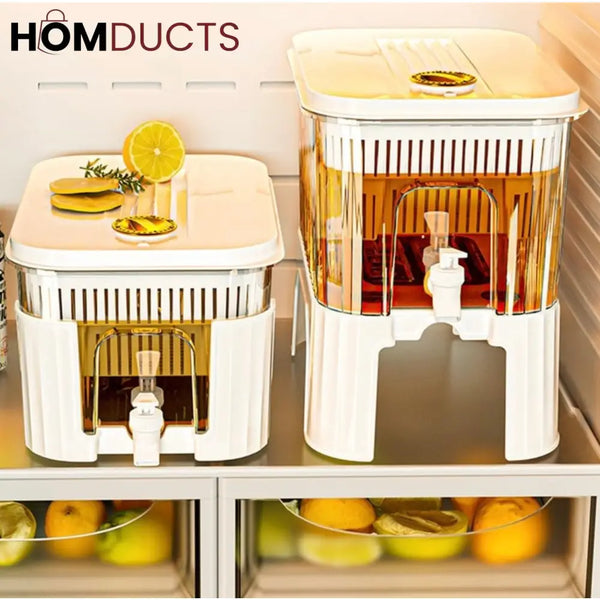 Luxury Fridge-Friendly Beverage Dispenser Set – Dual Juice Containers with Tap & Lid