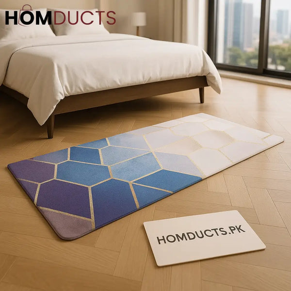 Luxury Geometric Anti Slip Floor Mat – 58 x 118 cm | Premium Modern Rug for Bedroom Kitchen & Living Room
