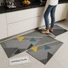 Luxury Geometric Anti Slip Kitchen Mats – 2 Piece Premium Set