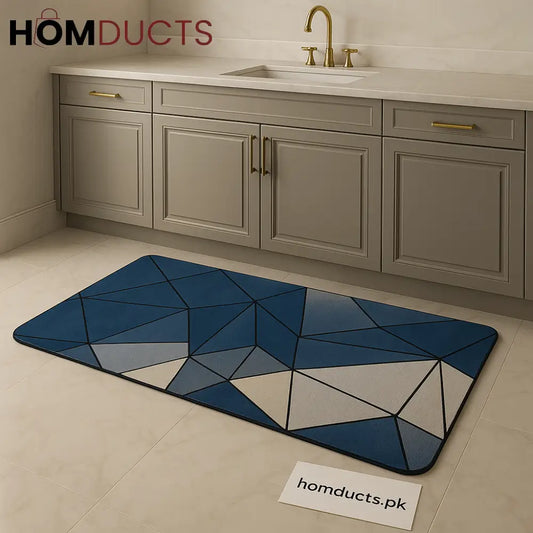 Luxury Geometric Bathroom & Kitchen Mat – 58 x 118 cm