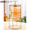 Luxury Glass Beverage Dispenser with Gold Stand & Deer Lid – 3L