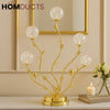 Luxury Gold Branch Crystal Globe Lamp – Elegant Entryway Accent Light