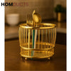 Luxury Gold Wire Utensil Holder – Elegant Cutlery Organizer for Kitchen & Dining Table