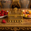 Luxury Golden Crystal Grid Box – Dessert & Decor Display
