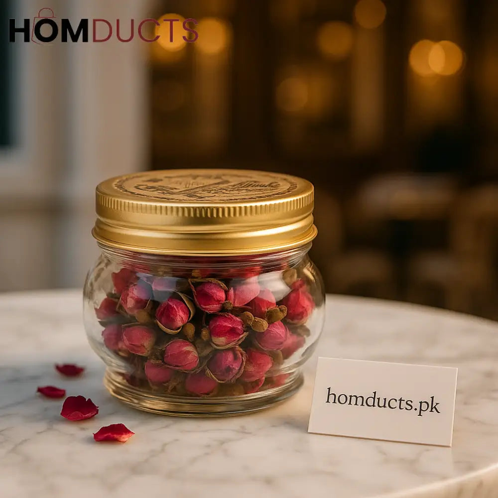 Luxury Golden Lid Glass Jar – Premium Kitchen & Home Storage Container