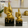 Luxury Golden Thumbs Up Sculpture Set – Modern Home & Office Décor