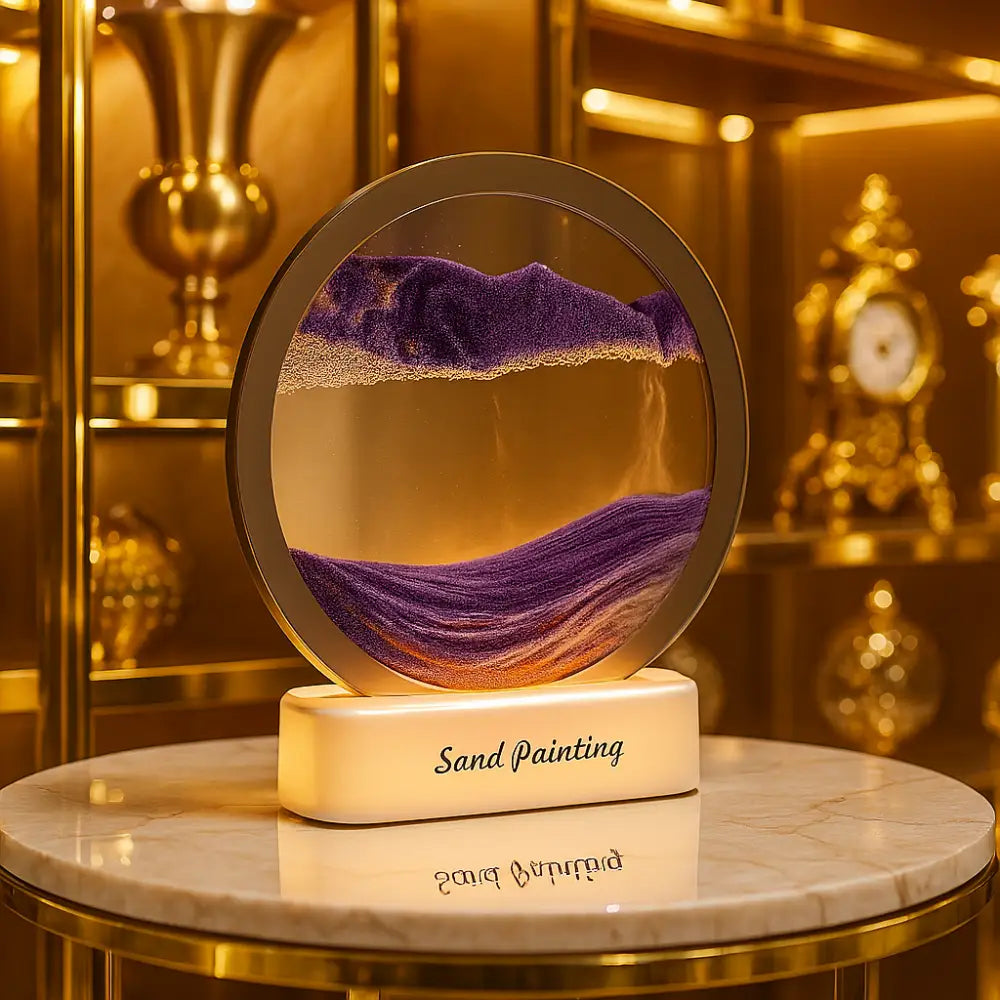Luxury LED Motion Sand Art Display – Rotating Sand Painting Decor