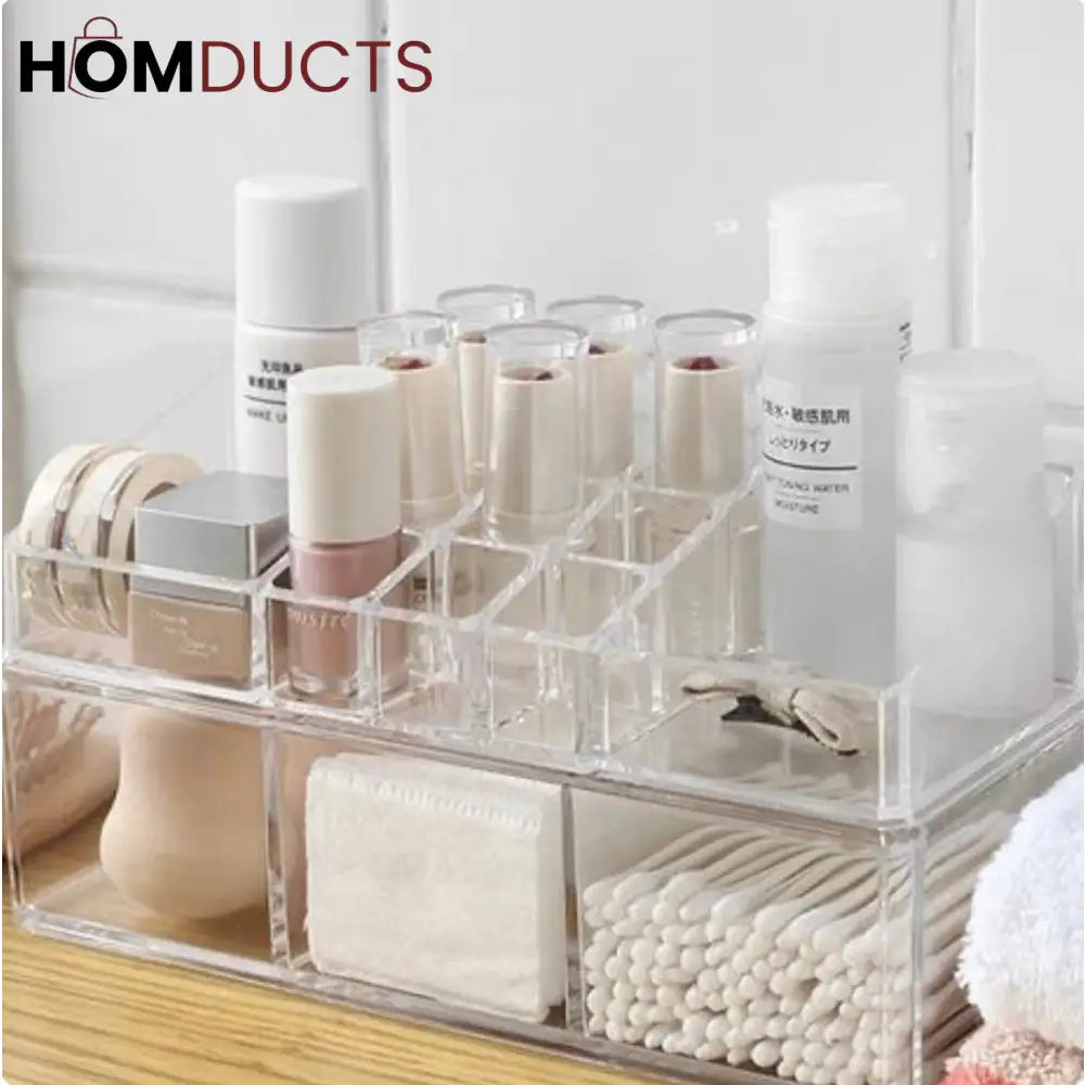Luxury Makeup & Skincare Organizer – Multi-Compartment Storage Box