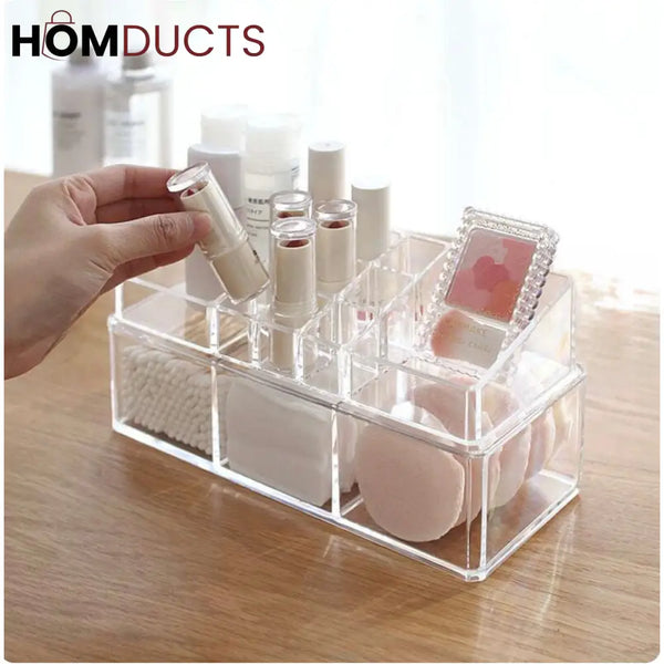 Luxury Makeup & Skincare Organizer – Multi-Compartment Storage Box
