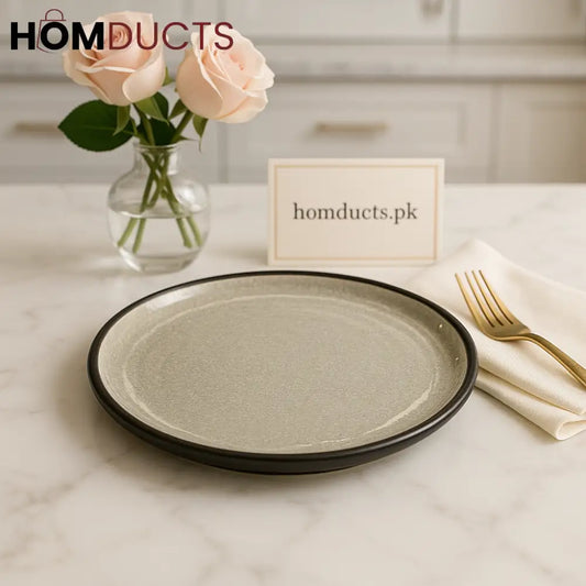Luxury Matte Grey Dessert Plate – Elegant Modern Tableware