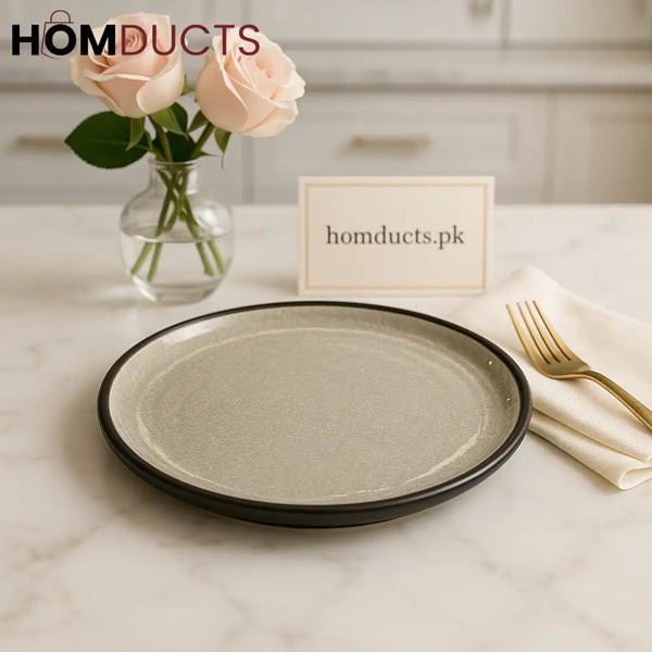 Luxury Matte Grey Dessert Plate – Elegant Modern Tableware