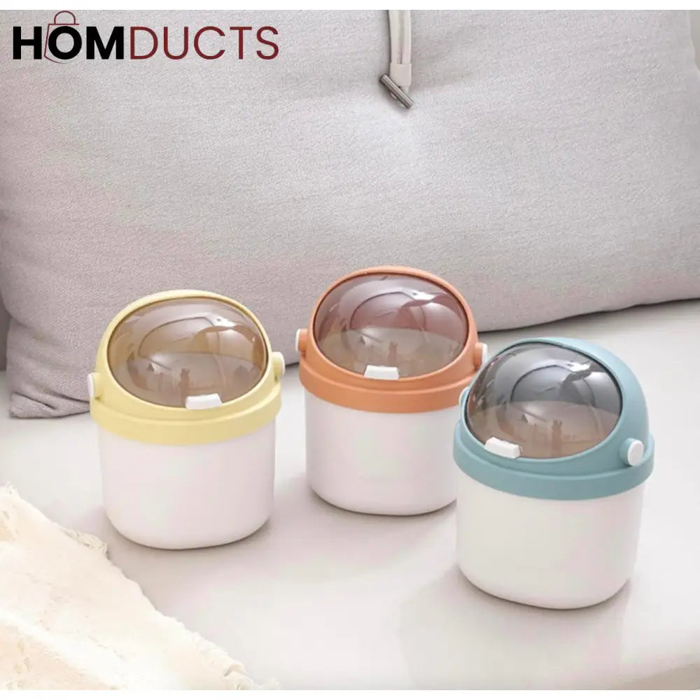 Luxury Mini Dome Lid Trash Bin – Stylish Desktop Waste Organizer for Home & Office