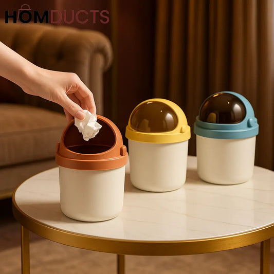 Luxury Mini Dome Lid Trash Bin – Stylish Desktop Waste Organizer for Home & Office