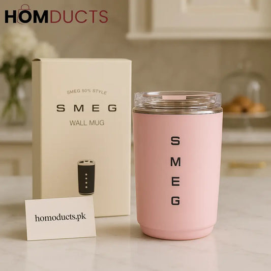 Luxury Pastel Pink SMEG Wall Mug – Premium Insulated Travel Cup