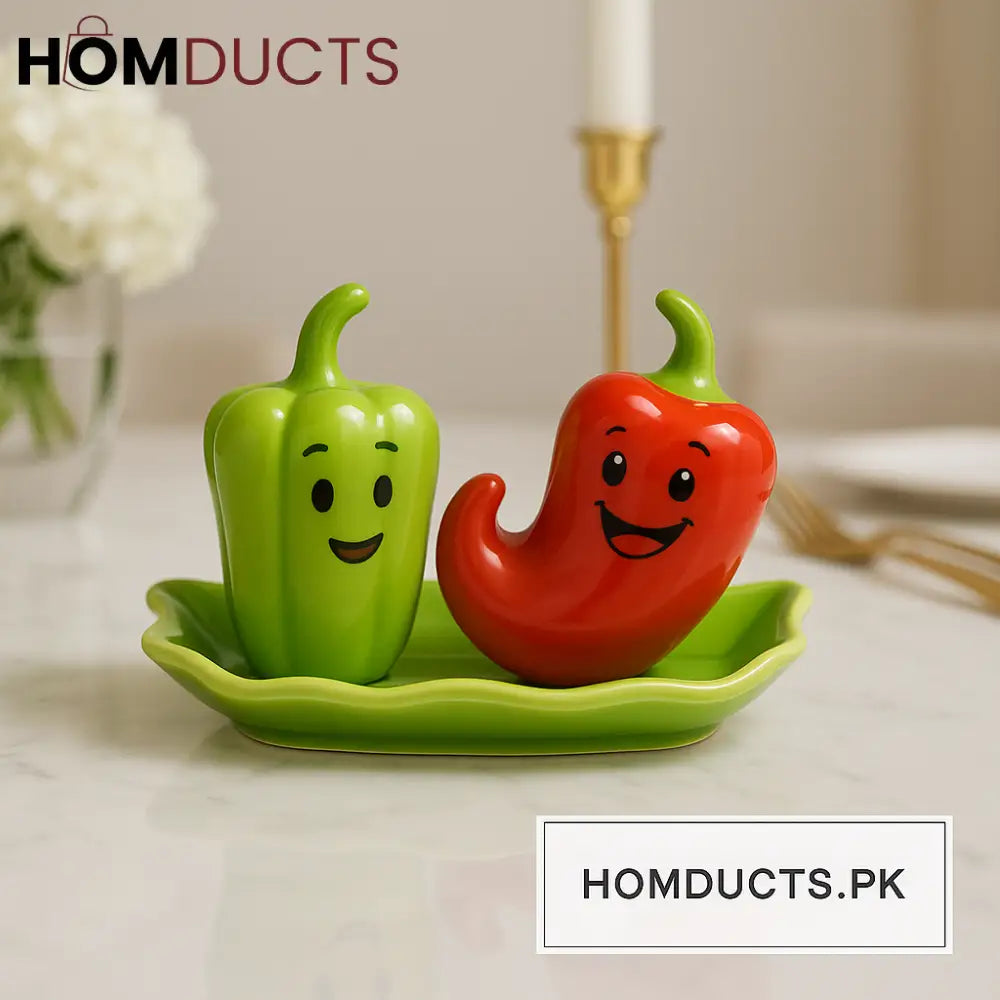Luxury Pepper & Chili Shaker Set – Premium Ceramic Seasoning Duo