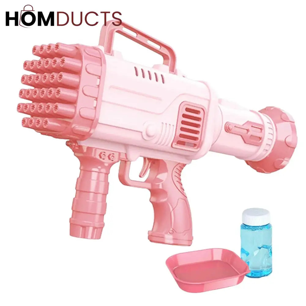 Luxury Pink Bubble Gun Toy – Automatic Bubble Blower for Kids