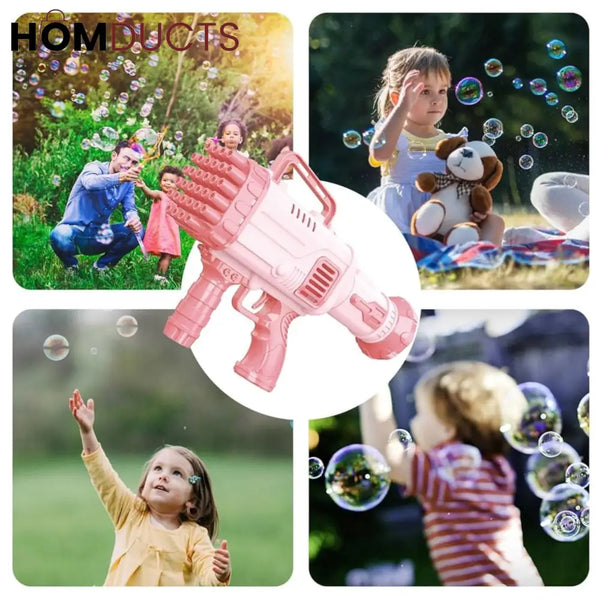Luxury Pink Bubble Gun Toy – Automatic Bubble Blower for Kids