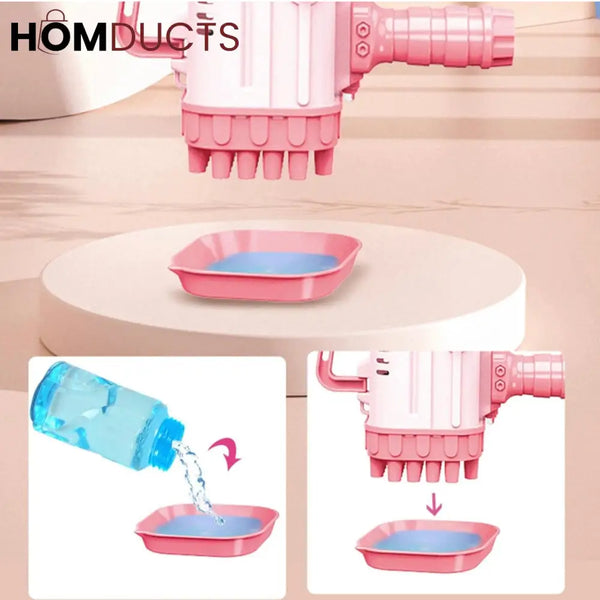 Luxury Pink Bubble Gun Toy – Automatic Bubble Blower for Kids