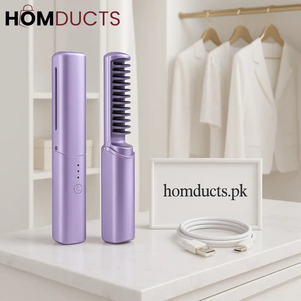 Luxury Portable Hair Straightening Comb – Rechargeable & Travel-Friendly
