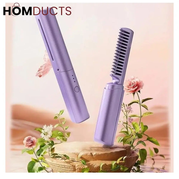 Luxury Portable Hair Straightening Comb – Rechargeable & Travel-Friendly