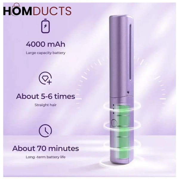 Luxury Portable Hair Straightening Comb – Rechargeable & Travel-Friendly