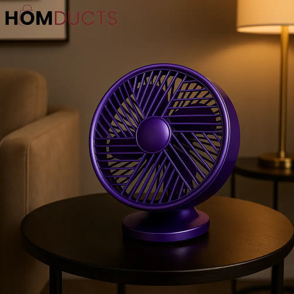 Luxury Purple Desk Fan – Silent Compact Table Fan