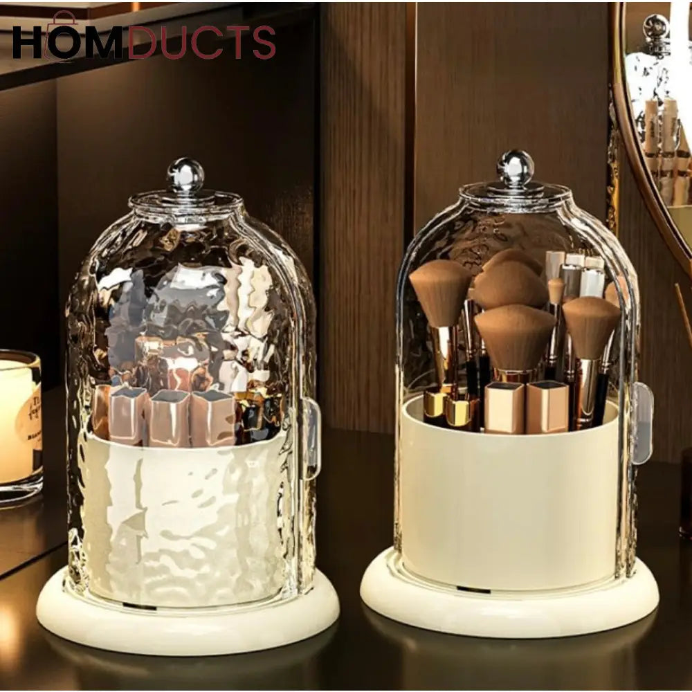 Luxury Raindrop Dome Cosmetic Organizer with Gold Accents