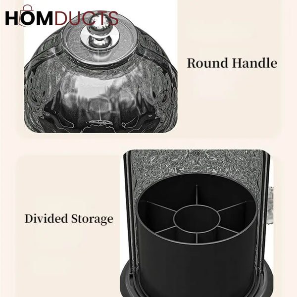 Luxury Raindrop Dome Cosmetic Organizer with Gold Accents
