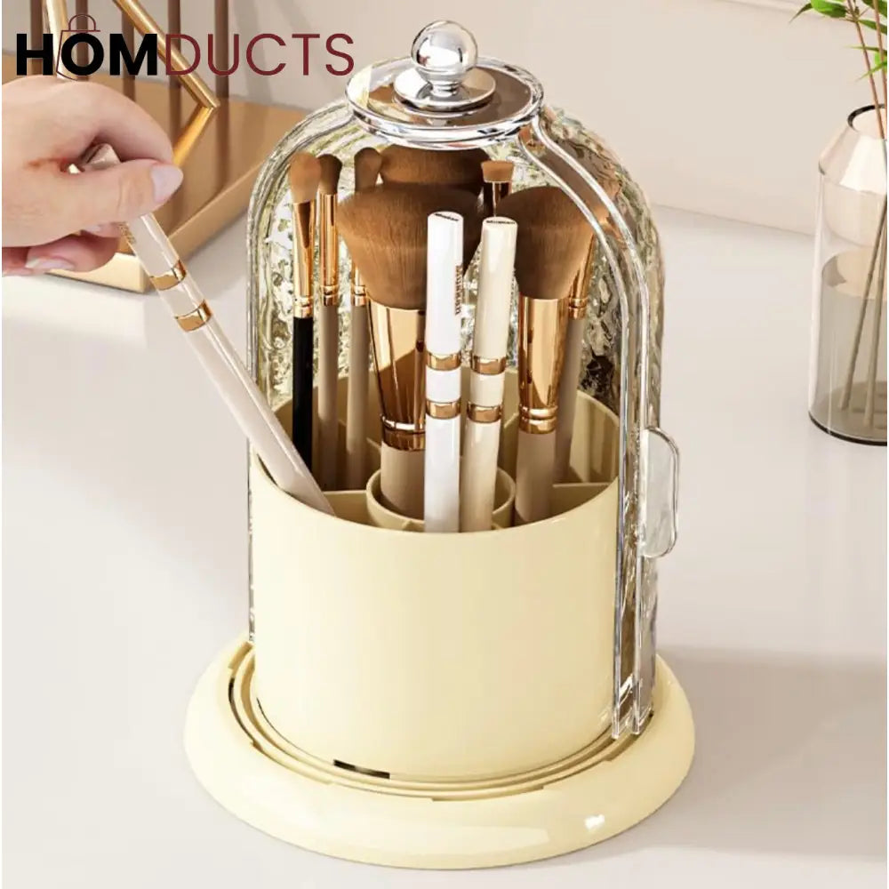 Luxury Raindrop Dome Cosmetic Organizer with Gold Accents